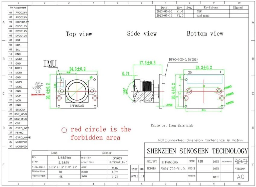 4MP camera module OEM MIPI Interface Structure 4MP camera module OEM MIPI Interface Structure