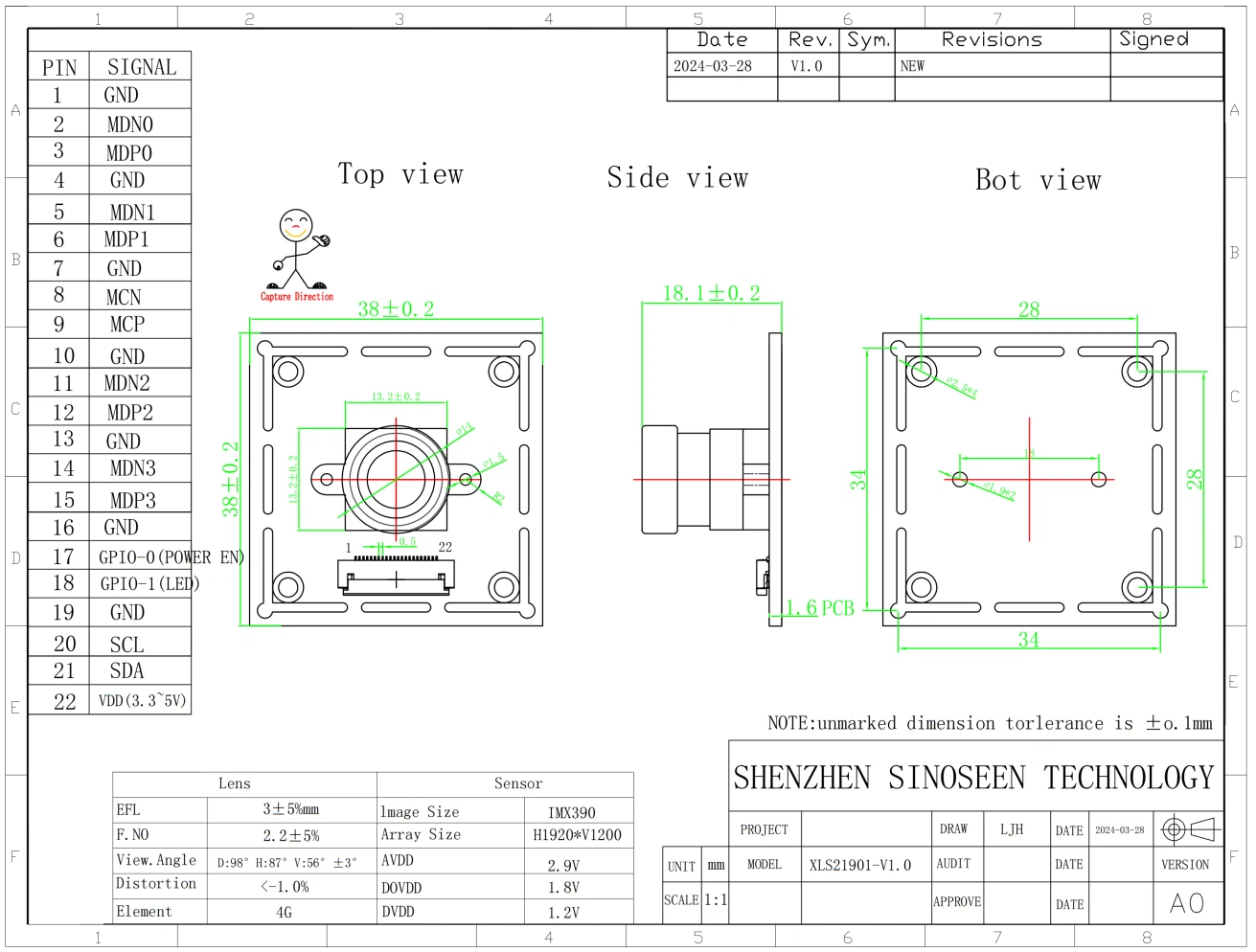 165inch IMX577 2mp 120fps Camera Module structure 165inch IMX577 2mp 120fps Camera Module structure