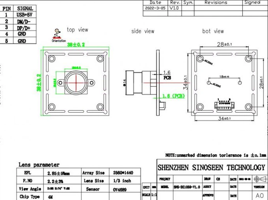 OEM Module OV4689 4mp 330FPS OEM Module OV4689 4mp 330FPS